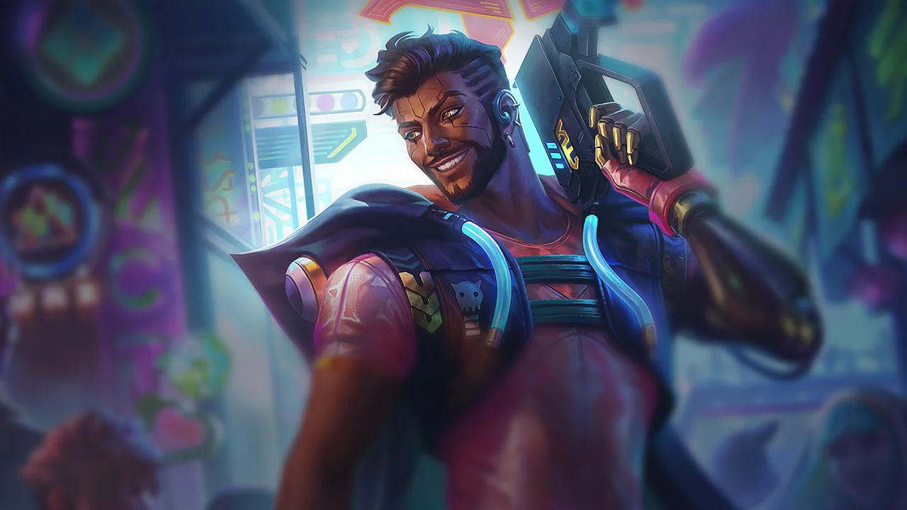 Cyber Pop Akshan splash art