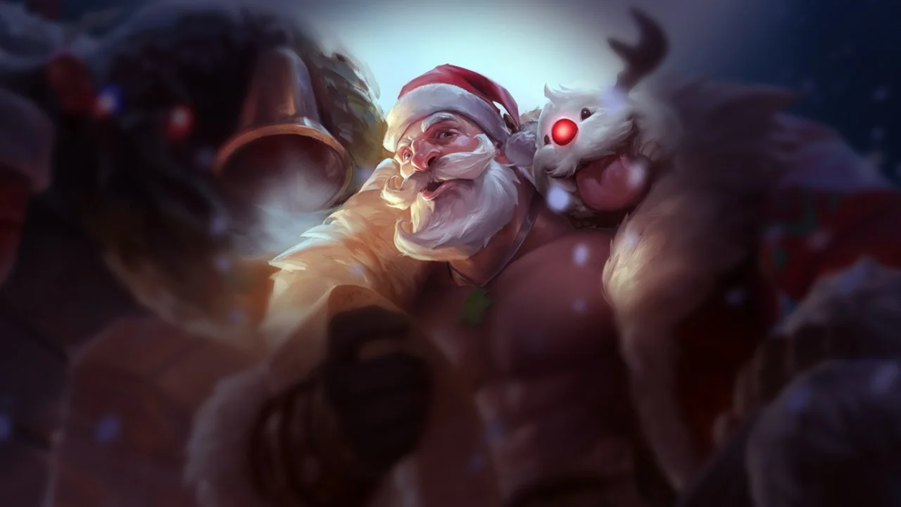 Santa Braum splash art