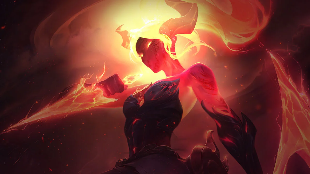 Infernal Akali splash art